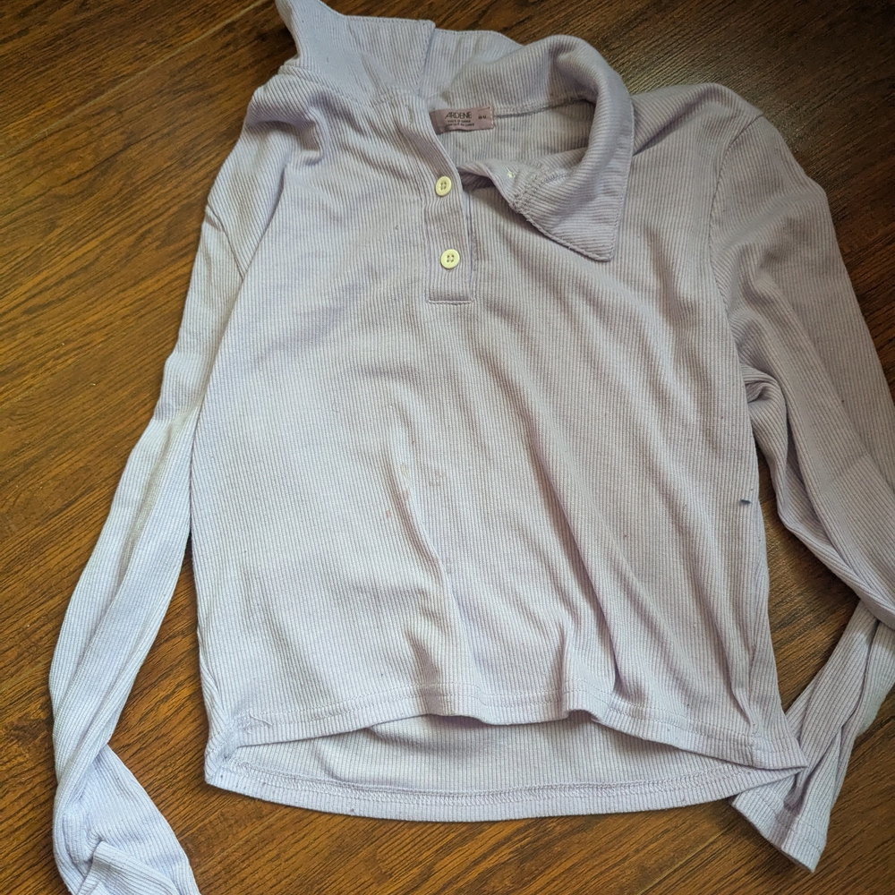 Light Purple Long Sleeve Polo Shirt